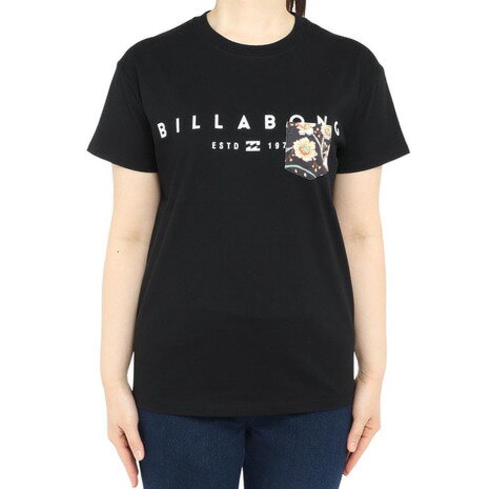 ビラボン（BILLABONG）（レディース）パターン ロゴポケットTシャツ BD013203 BLK