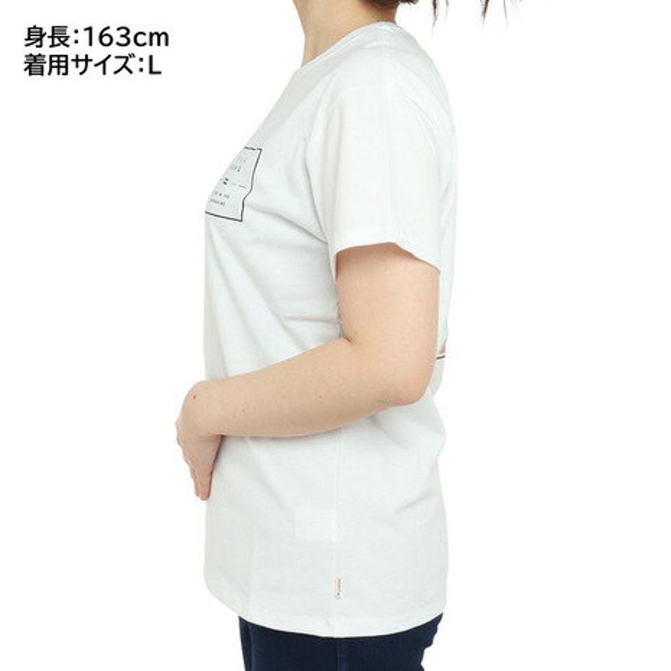 ビラボン（BILLABONG）（レディース）SQUARE PATTEN ロゴTシャツ BD013201 WHT