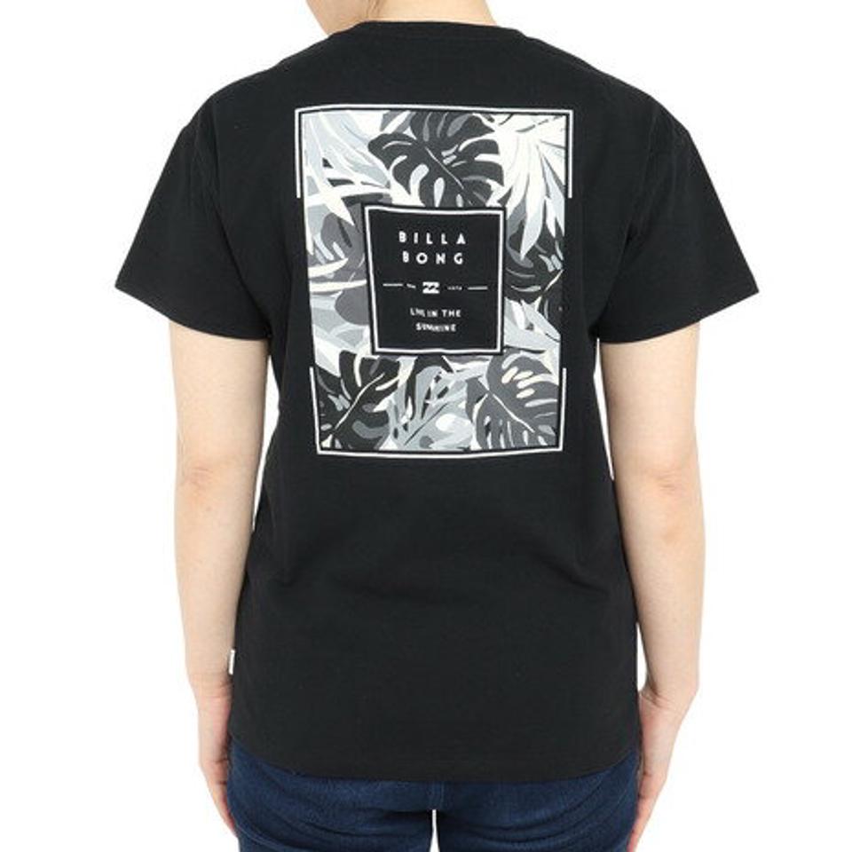 ビラボン（BILLABONG）（レディース）SQUARE PATTEN ロゴTシャツ BD013201 BLK