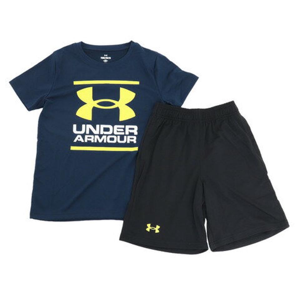 アンダーアーマー（UNDER ARMOUR）（キッズ）半袖Tシャツ ジュニア 上下セット TECH SS 1378275 408