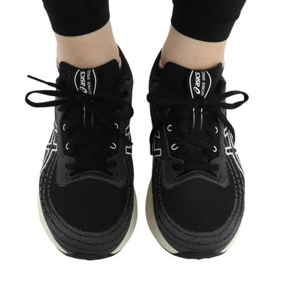 アシックス（ASICS）（レディース）ランニングシューズ エボライド スピード ワイド ブラック 1012B433.001 スニーカー ジョグ トレーニング ウォーキング