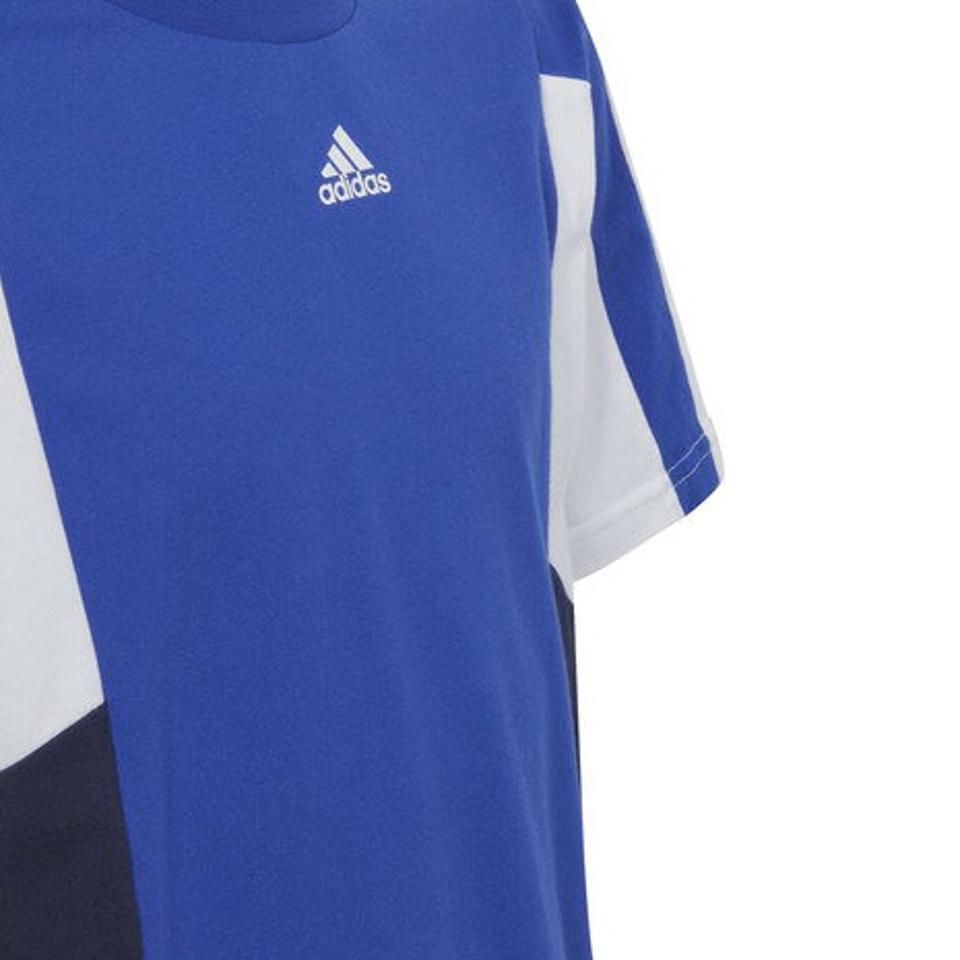 アディダス（adidas）（キッズ）ジュニア カラーブロック スリーストライプス レギュラーフィット 半袖Tシャツ ECO33-HR6361