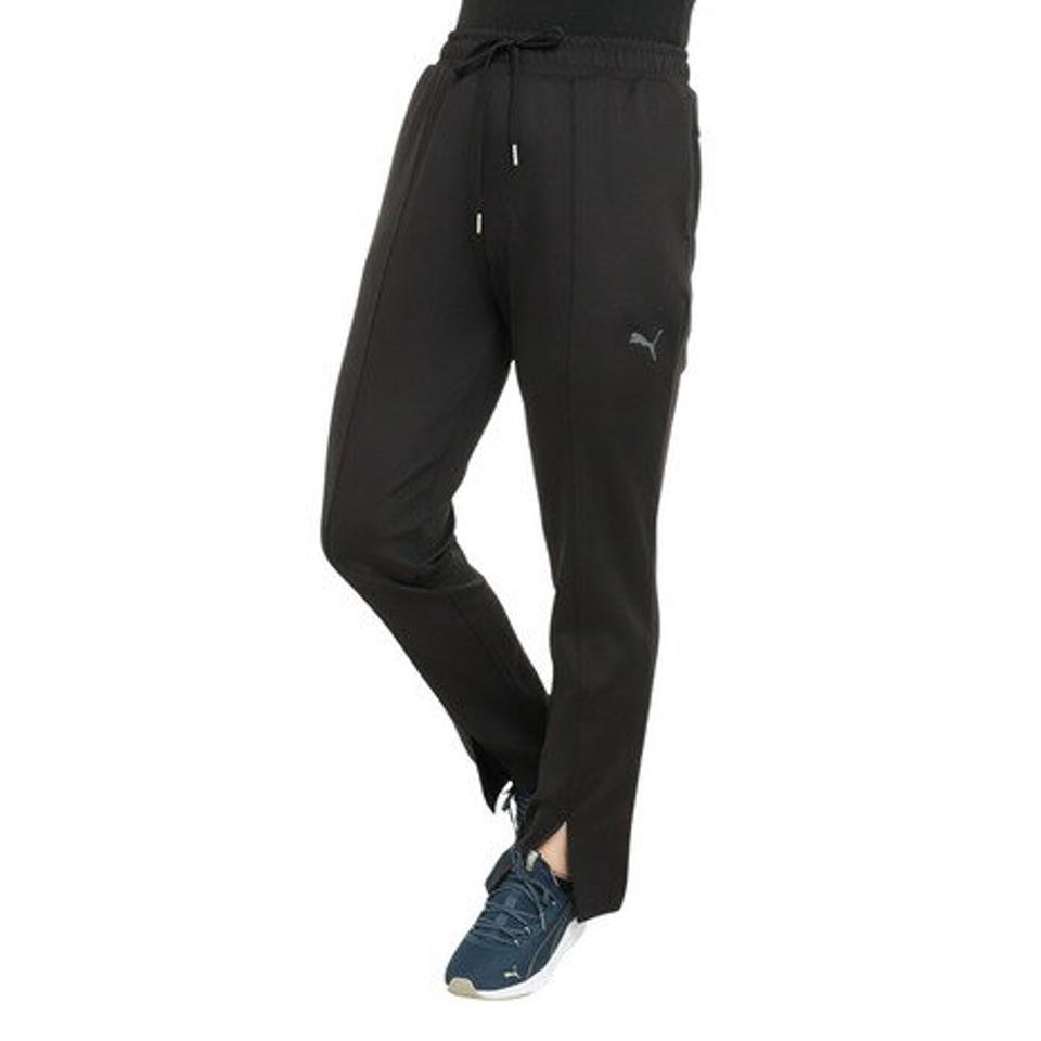 【6/5 24h限定 エントリー&対象4店舗買い回りで最大P10倍!】プーマ(PUMA)(レディース)ニット テーパード フル パンツ 674946 01 BLK