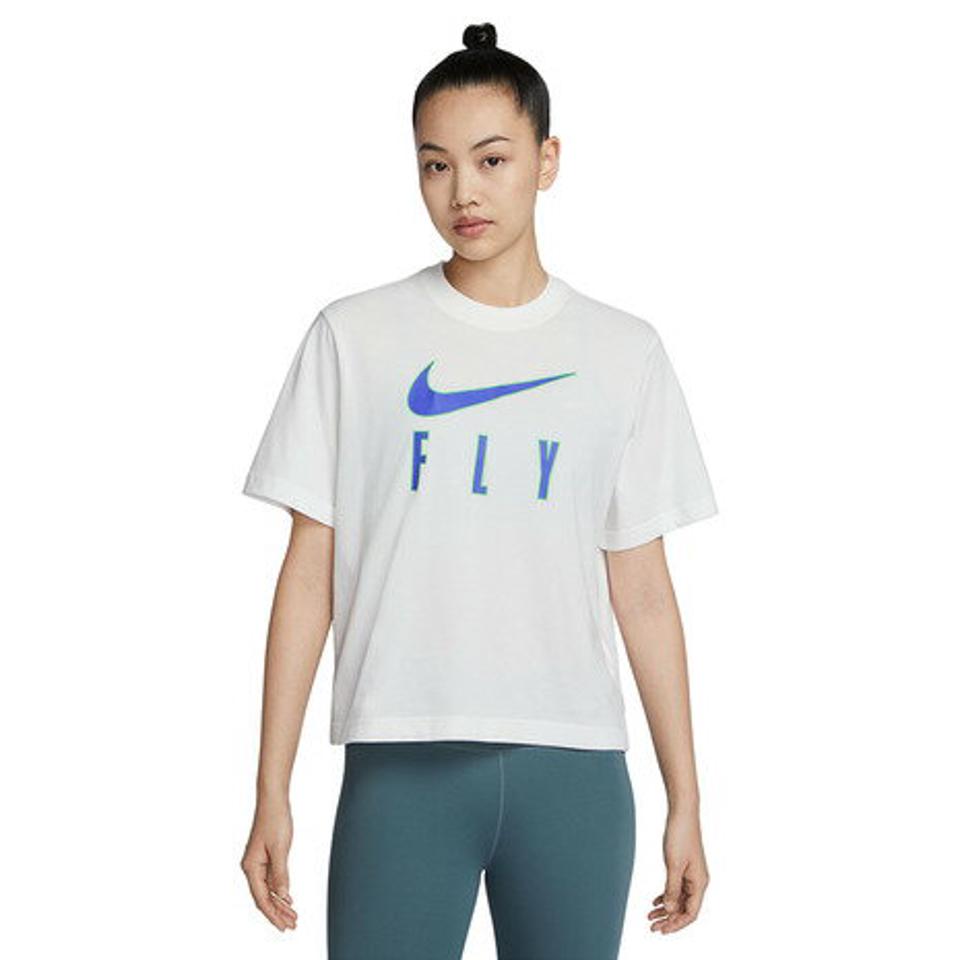 ナイキ（NIKE）（レディース）半袖Tシャツ レディース 白 スウッシュ フライ ボクシー FB2583-133