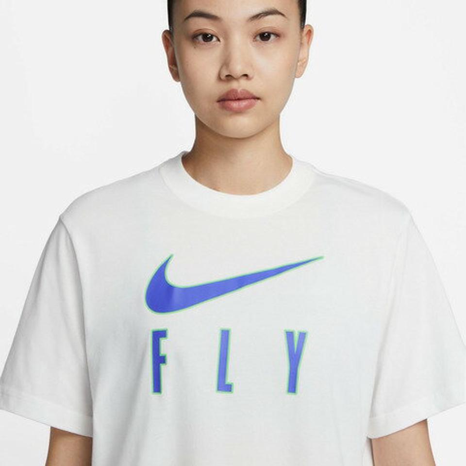 ナイキ（NIKE）（レディース）半袖Tシャツ レディース 白 スウッシュ フライ ボクシー FB2583-133