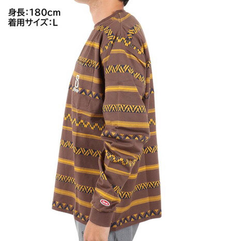 【2/25 24h限定 エントリー&対象4店舗買い回りで最大P10倍!】スライド(SLYDE)(メンズ)長袖 Border Tシャツ SL2022AWMAPP009BRN