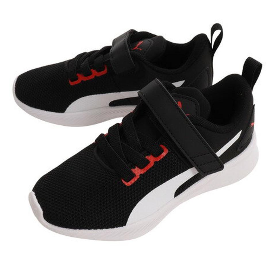 【6/5 24h限定 エントリー＆対象4店舗買い回りで最大P10倍！】プーマ（PUMA）（キッズ）ジュニア スニーカー マジックテープ 黒 19292933 フライヤー ランナー V PS ブラック 19292933 ランニングシューズ