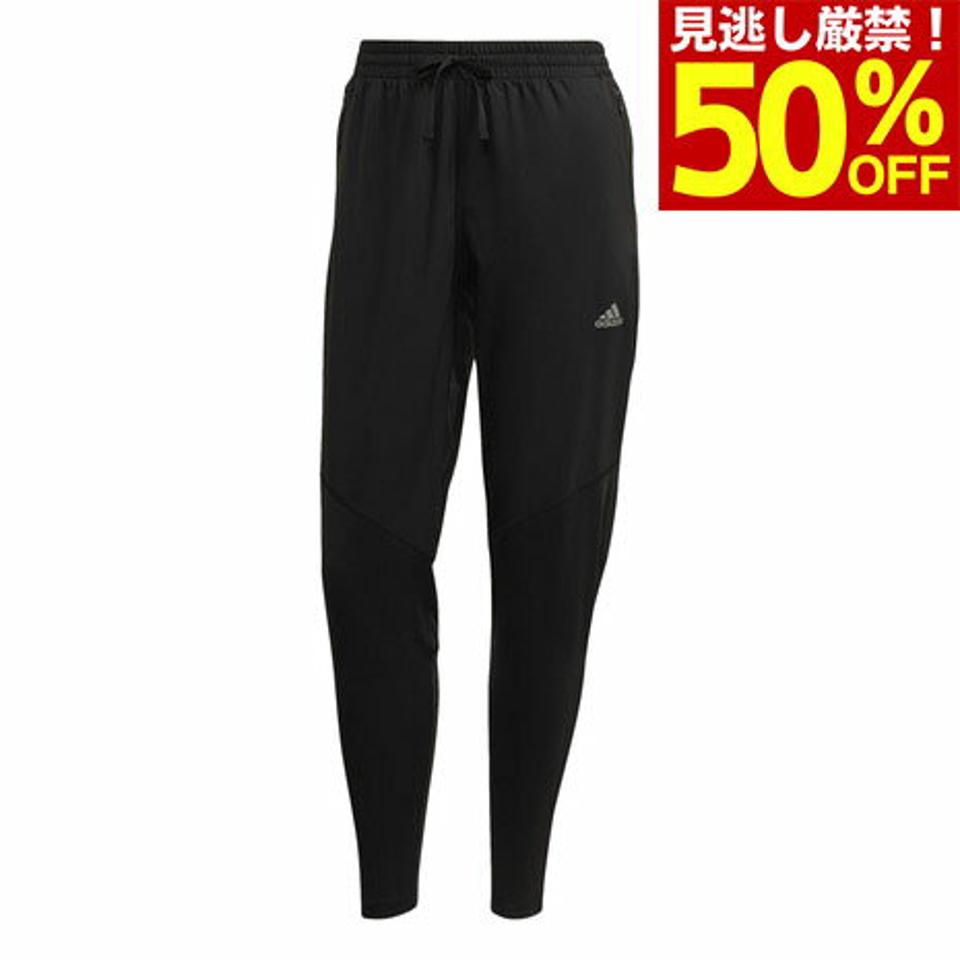 アディダス(adidas)(レディース)ランニングパンツ レディース 黒 ランニング スウェット ファスト BY077-HC6340