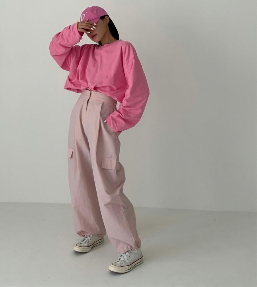 2WAYイージーカーゴパンツ・p003571 レディース 【pt】パンツ ロング丈 単色 無地 シンプル ベーシック 2WAY ワイド カーゴ パラシュート ハイウエスト ストレート 春 夏 秋 冬 パステル モード かっこいい 韓国ファッション MKT