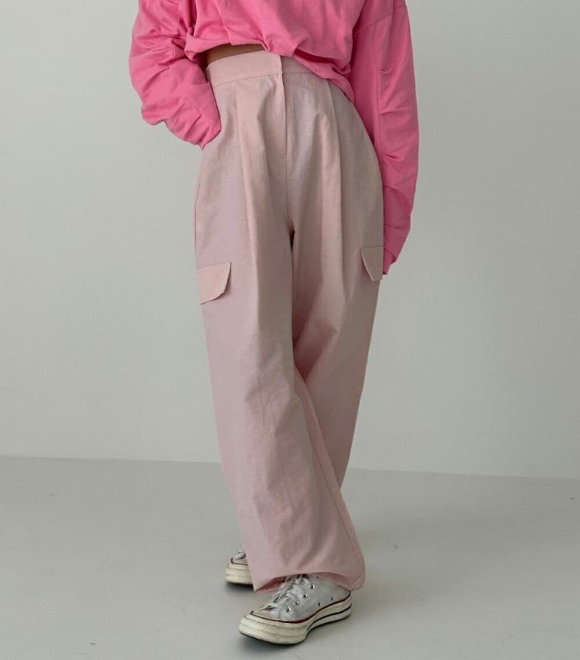 2WAYイージーカーゴパンツ・p003571 レディース 【pt】パンツ ロング丈 単色 無地 シンプル ベーシック 2WAY ワイド カーゴ パラシュート ハイウエスト ストレート 春 夏 秋 冬 パステル モード かっこいい 韓国ファッション MKT