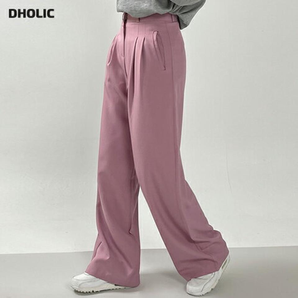 スラッシュポケットタックスラックス・t00821 レディース 【pt】 韓国ファッション ボトムス パンツ スラックス ロング丈 フルレングス ハイウエスト タック スラッシュポケット ワイド ストレート 無地 デイリー 春 夏 カジュアル