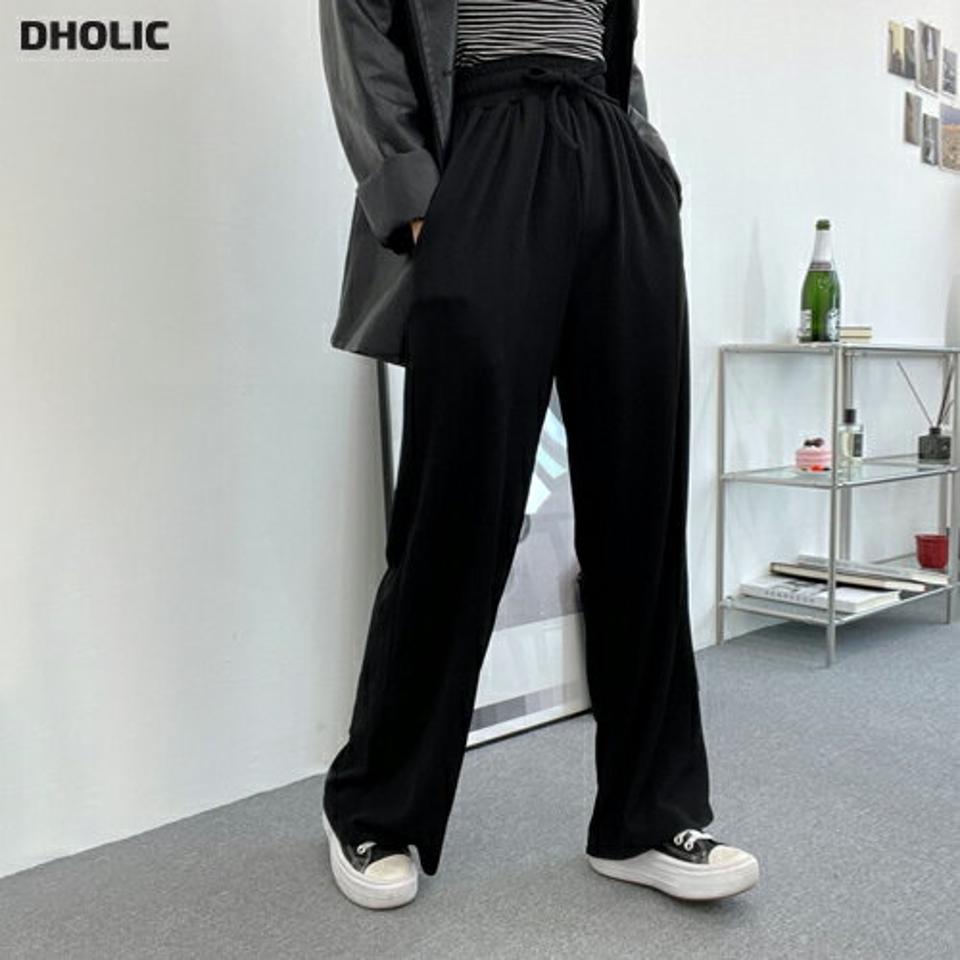 ウエストドロストパンツ・p003291 レディース 【pt】 韓国ファッション ボトムス パンツ ロング丈 フルレングス ハイウエスト ドロスト ストラップ ワイド ストレート 無地 シンプル ベーシック デイリー 春 夏 カジュアル MKT