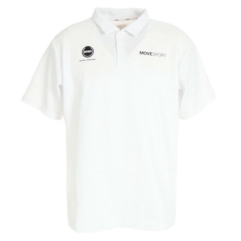 デサント（DESCENTE）（メンズ）半袖ポロシャツ メンズ SUNSCREEN 鬼鹿の子 カラーロゴ DMMVJA70 WH