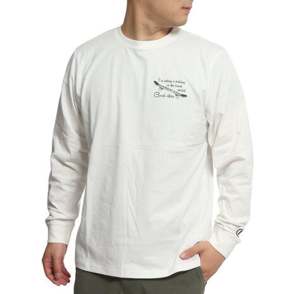 エーアールビーエヌ（ARBN）（メンズ）長袖Tシャツ スケートプリント AB2022AWMAPP011WHT