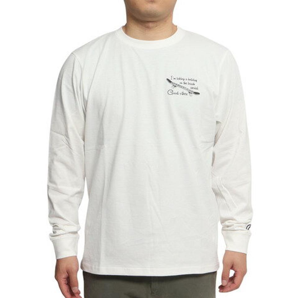 エーアールビーエヌ（ARBN）（メンズ）長袖Tシャツ スケートプリント AB2022AWMAPP011WHT