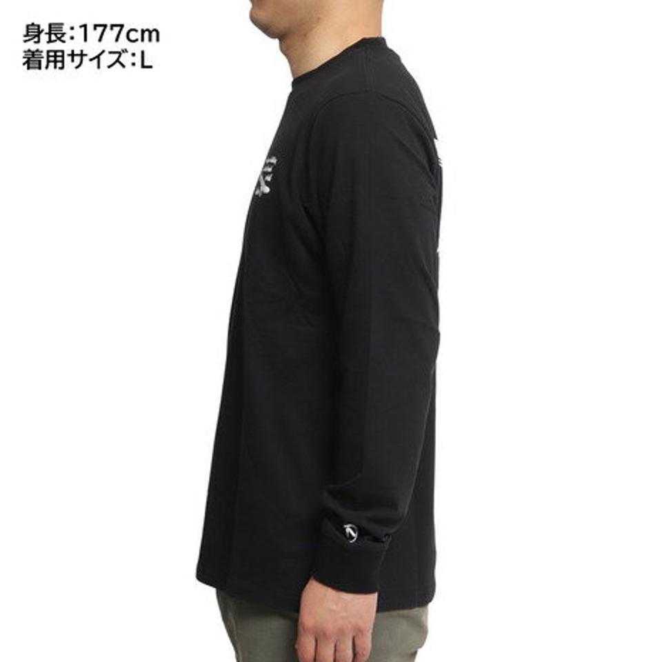 エアボーン(ARBN)(メンズ)長袖Tシャツ スケートプリント AB2022AWMAPP011BLK