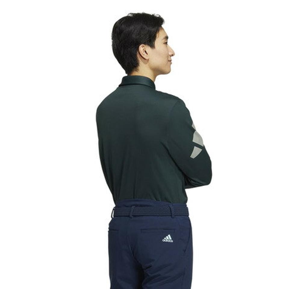 アディダス（ADIDAS）（メンズ）ゴルフウェア 吸湿 ビッグアディダスロゴ 長袖ストレッチボタンダウンシャツ P9739