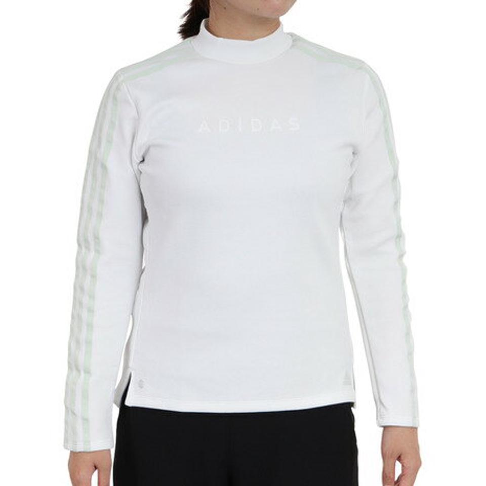 アディダス（ADIDAS）（レディース）ゴルフウェア 吸湿 裾スリット ドライ 快適 スリーストライプス 長袖モックネックシャツ DJ664
