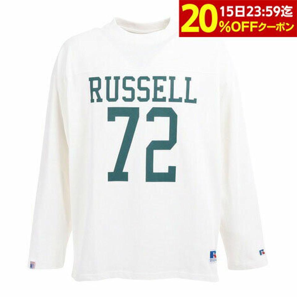 【10%OFFクーポン対象!8/10まで】ラッセル(RUSSELL)(メンズ)COTTON USA 長袖Tシャツ RBM23ES0001 WHT