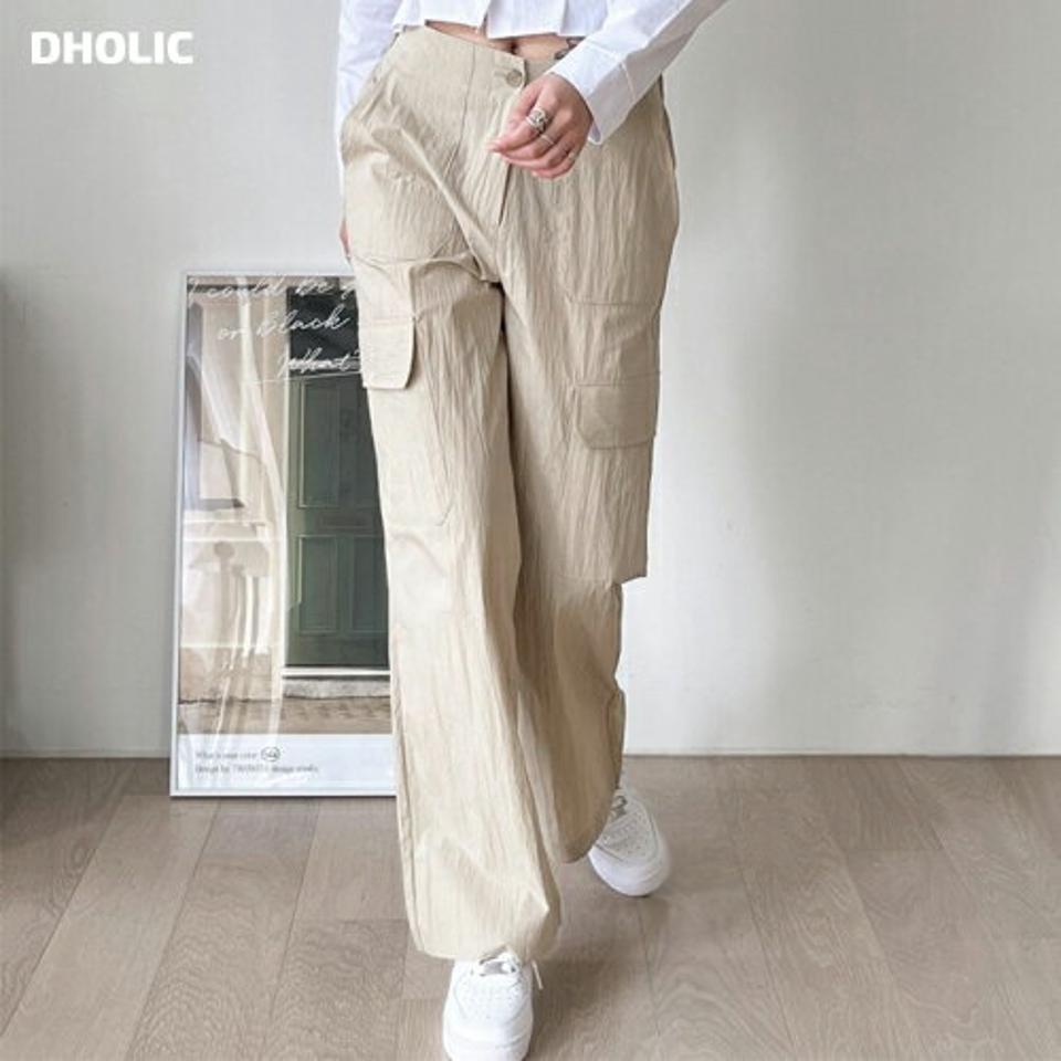 ナイロンカーゴパンツ・p003580 レディース 【pt】パンツ ロング丈 単色 無地 シンプル ベーシック カジュアル ラフ ナイロン 春 夏 秋 冬 カジュアル ラフ かっこいい 韓国ファッション MKT