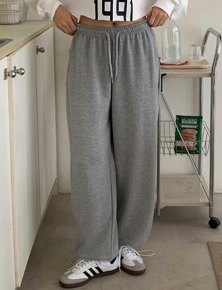 2WAYスウェットワイドパンツ・p003622 レディース 【pt】パンツ ロング丈 単色 無地 シンプル ベーシック スウェット トレーナー 2WAY ストレート ジョガー 秋 冬 カジュアル ラフ 韓国ファッション MKT