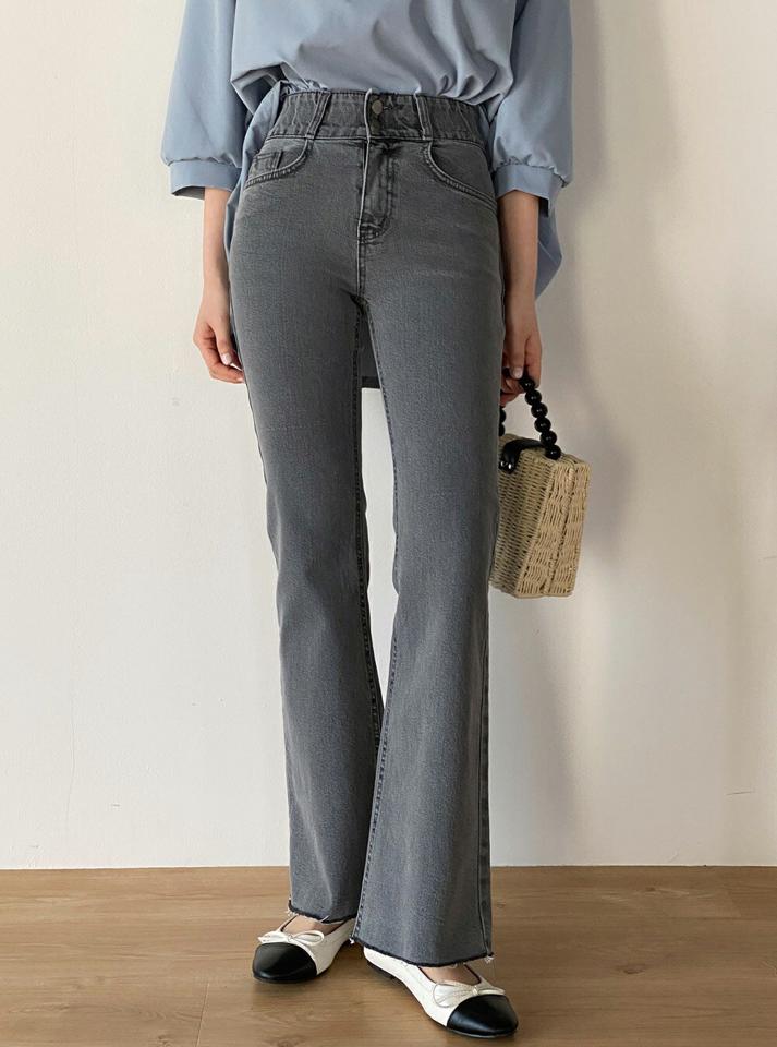 ツーボタンイージーフレアデニムパンツ・t00519 レディース 【pt】 韓国ファッション ボトムス デニム パンツ フレアパンツ 美脚 ツーボタン カットオフ スリム ハイウエスト ロング丈 カジュアル