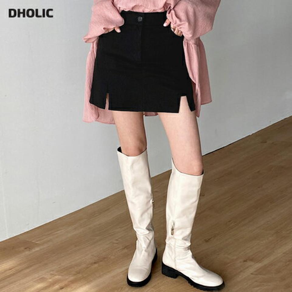 スリットスカートショートパンツ・t00515 レディース 【pt】 韓国ファッション パンツ スカート ボトムス スリット 台形 レイヤード ショート丈 ミニ丈 ウエストボタン カジュアル