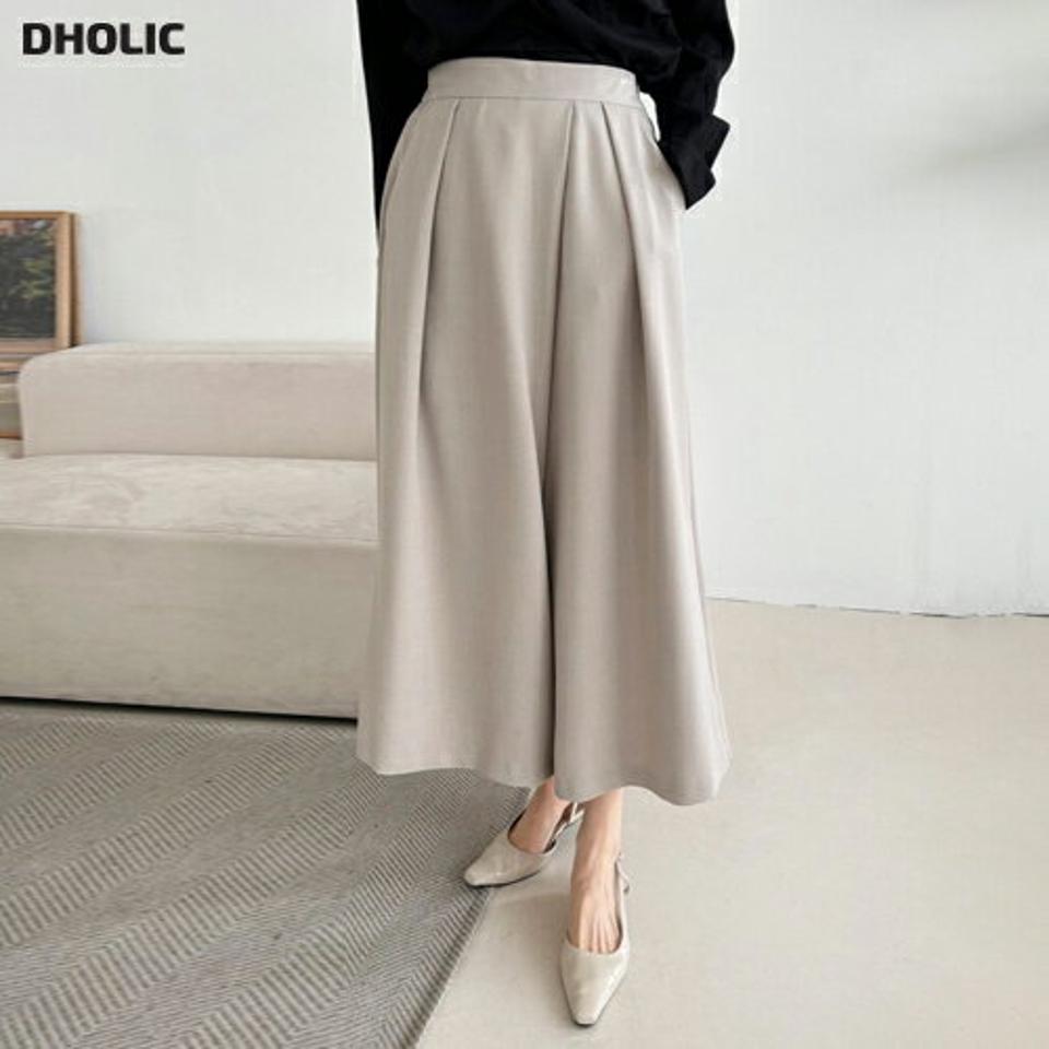 ワンタックフレアパンツ・p003585 レディース 【pt】パンツ ロング丈 単色 無地 シンプル ベーシック タック フレア ワイド 春 夏 秋 冬 楽ちん ウエストゴム イージー カジュアル かわいい 可愛い 韓国ファッション MKT