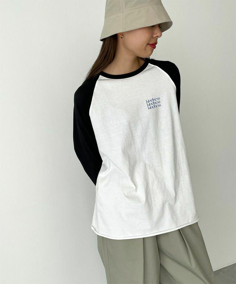 RED CHOP WORKS(レッドチョップワークス)"kindness"配色ラグランロングTシャツ