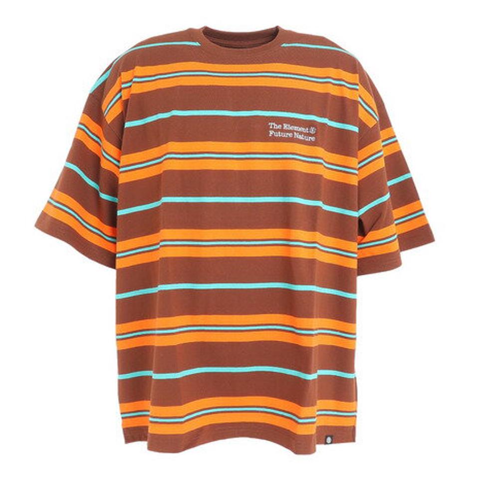 エレメント(ELEMENT)(メンズ)半袖 Tシャツ メンズ BIG BORDER BD021250 BRO