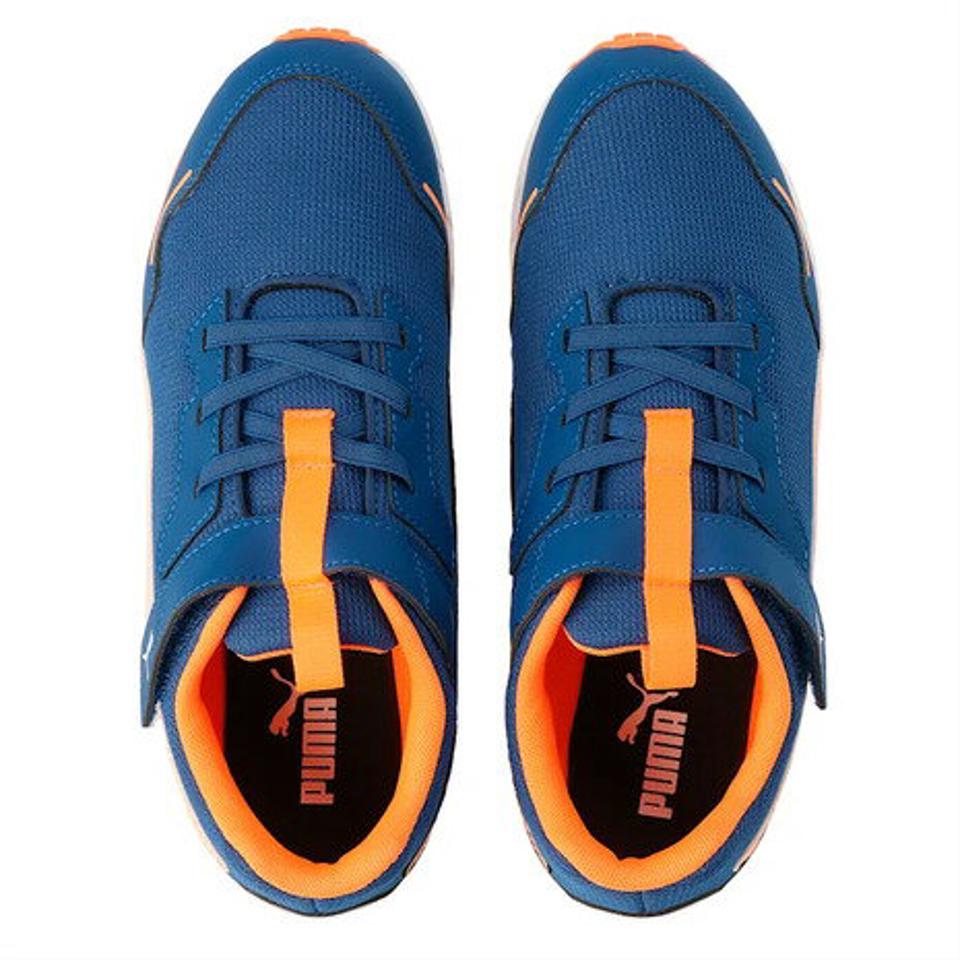 プーマ（PUMA）（キッズ）ジュニア ランニングシューズ スピードモンスター V4 ブルー 37890803 スニーカー スポーツ ベルクロ ベルト付き 運動会 普段使い
