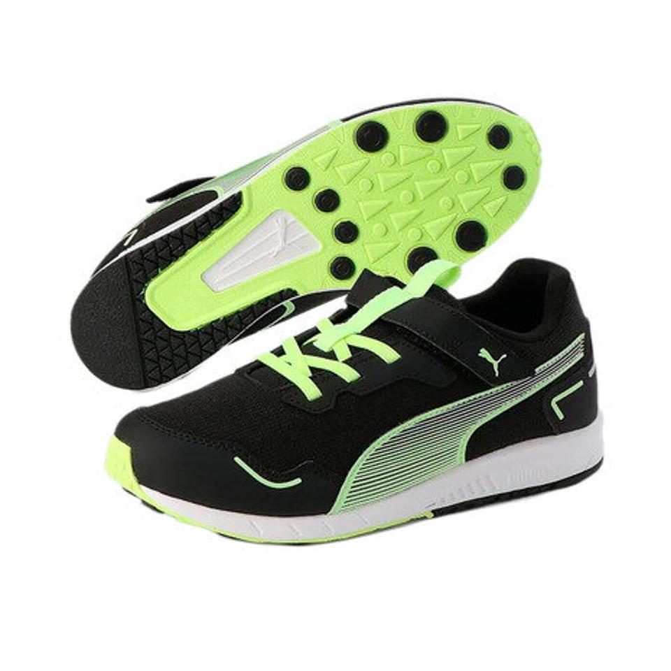 プーマ（PUMA）（キッズ）ジュニア ランニングシューズ スピードモンスター V4 ブラック 37890801 スニーカー スポーツ ベルクロ ベルト付き 運動会 普段使い