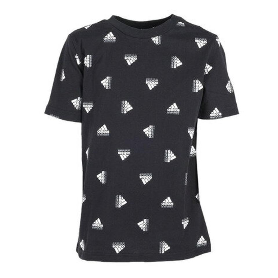 アディダス（adidas）（キッズ）半袖シャツ キッズ ブランド ラブ 総柄プリント ECN61-HR6345