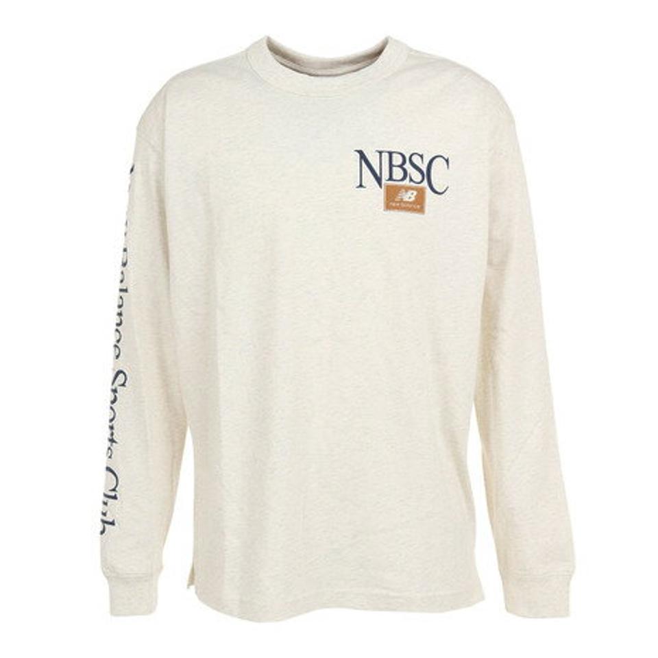 【4/15 24h限定 エントリー＆対象3店舗以上買い回りで最大P10倍！】ニューバランス（new balance）（メンズ）Tシャツ 長袖 ロンT メンズ オーバーサイズ 袖リブ 白 ホワイト Sports Club MT31557OTH