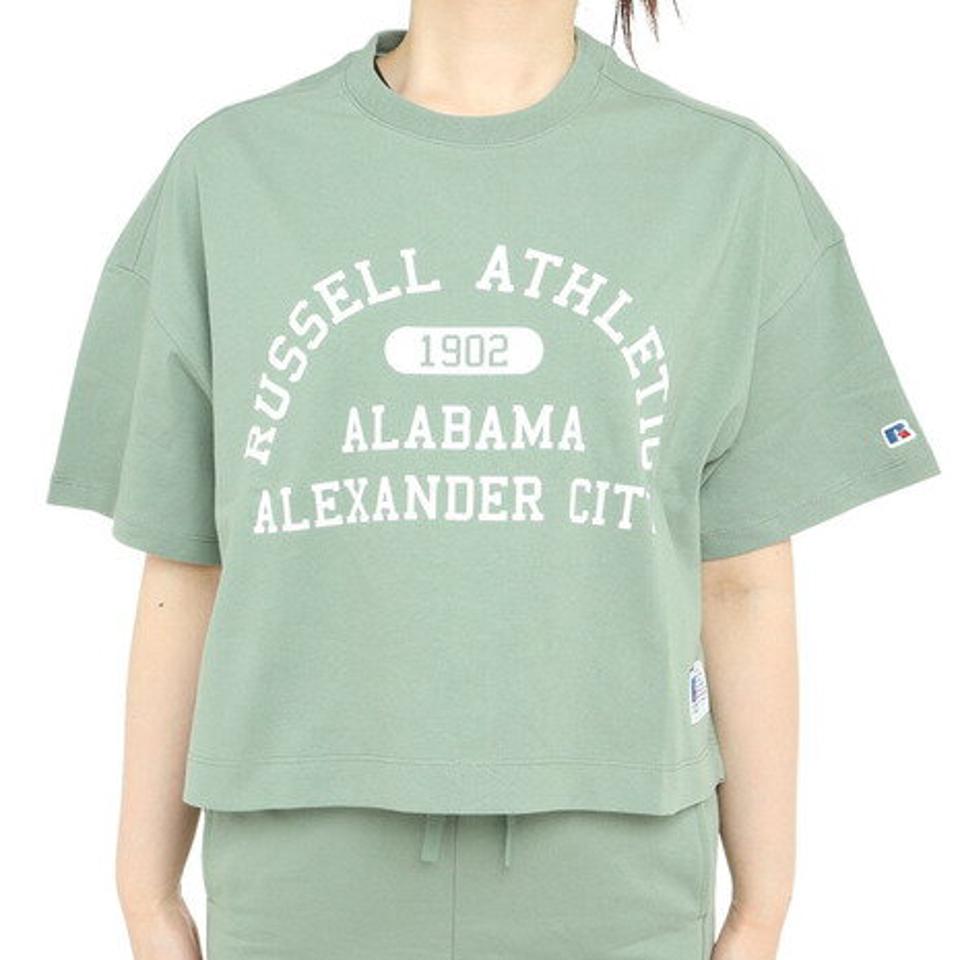 【10%OFFクーポン対象！8/10まで】ラッセル（RUSSELL）（レディース）16/-OE ショート丈半袖Tシャツ RBL23S1002 GRN