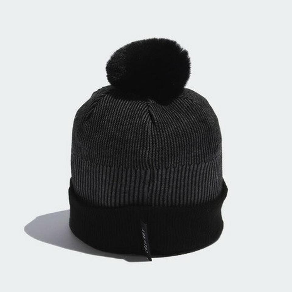 アディダス（adidas）（レディース）ゴルフ 防寒 保温 COLD. RDY ポンポン付き バイザーニットキャップ QY537-HG5599BK