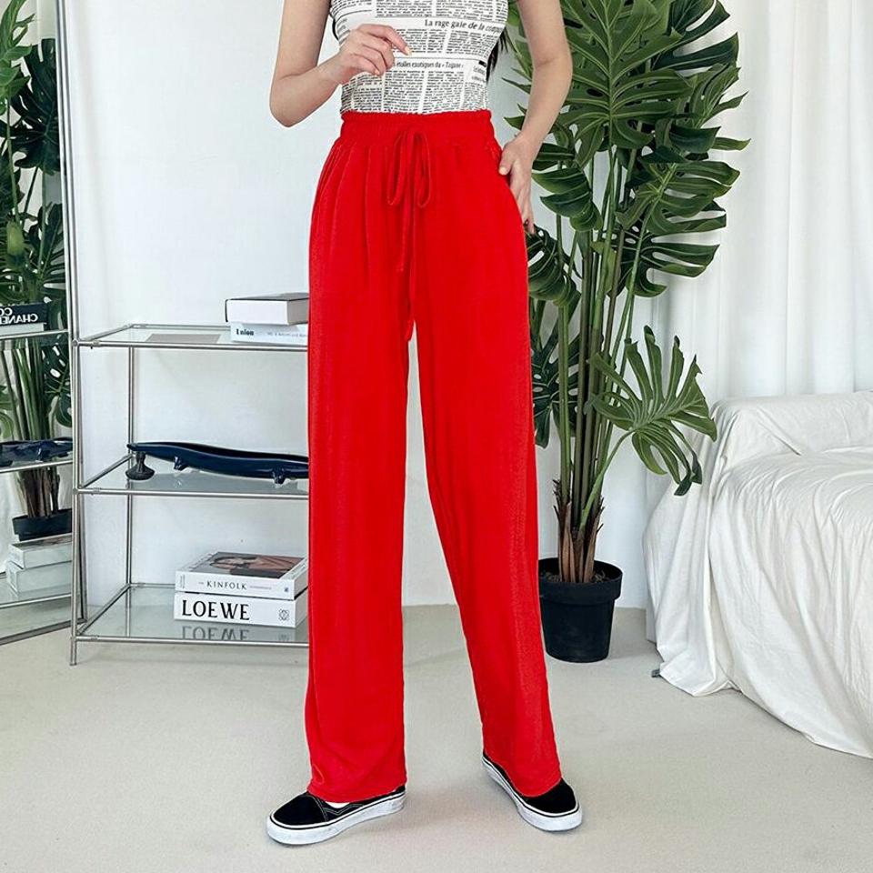 ドロストイージーワイドパンツ・p003723 レディース 【pt】パンツ ロング丈 単色 無地 シンプル ベーシック ワイド ハイウエスト イージー ドロスト 春 夏 秋 冬 カジュアル ラフ ゆったり 楽ちん 韓国ファッション MKT