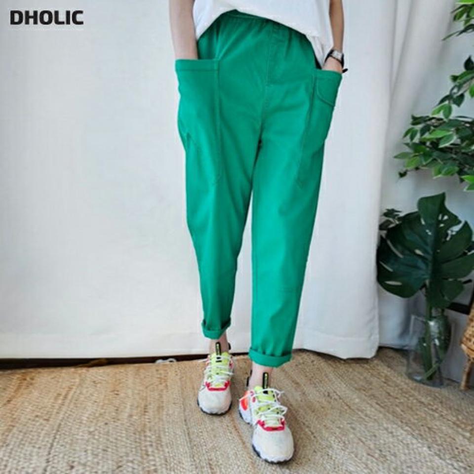 【マラソン特価】テーパードフラップポケットパンツ・p003722 レディース 【pt】パンツ ロング丈 単色 無地 シンプル ベーシック テーパード フラップ ポケット ロールアップ 春 夏 秋 冬 カジュアル ラフ カラーパンツ 韓国ファッション MKT セール