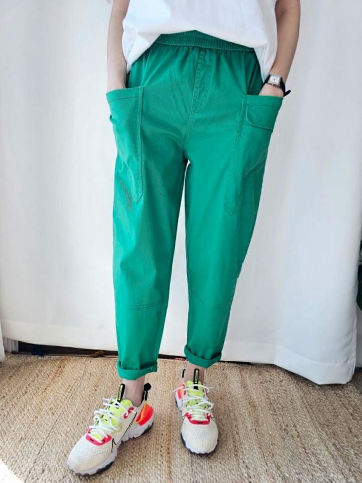 【マラソン特価】テーパードフラップポケットパンツ・p003722 レディース 【pt】パンツ ロング丈 単色 無地 シンプル ベーシック テーパード フラップ ポケット ロールアップ 春 夏 秋 冬 カジュアル ラフ カラーパンツ 韓国ファッション MKT セール