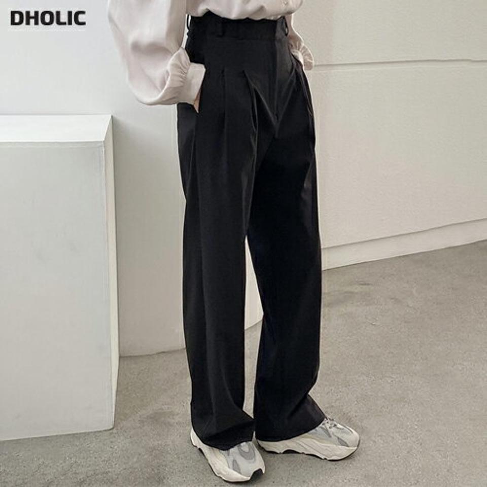 ダブルループタックスラックス・p003663 レディース 【pt】パンツ スラックス ロング丈 ハイウエスト 単色 無地 シンプル ベーシック タック ストレート 秋 冬 春 夏 オフィスカジュアル OL 大人 きれいめ 韓国ファッション MKT