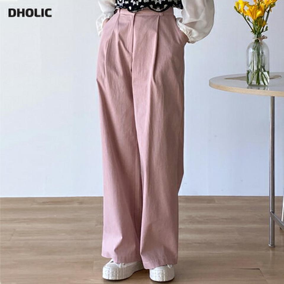 ステッチピグメントワイドパンツ・t00390 レディース 【pt】ボトムス ロング ロングパンツ コットン 綿 ワイド ストレート フルレングス ステッチ ハイウエスト ロング丈 無地 単色 シンプル フェミニン カジュアル 春 秋 韓国ファッション