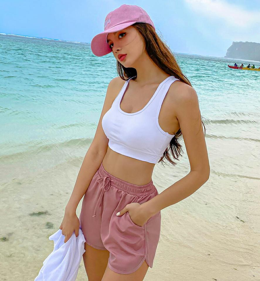 ポケットドロストショートパンツ・p003462 レディース 【pt】パンツ ショート丈 ショートパンツ ショーパン 短パン ドロスト ウエストゴム 単色 無地 シンプル ベーシック 春 夏 カジュアル ラフ 海 プール ビーチ 韓国ファッション MKT