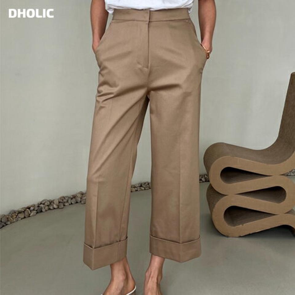 ロールアップクロップドパンツ・p003613 レディース 【pt】パンツ ロング丈 単色 無地 シンプル ベーシック ロールアップ クロップド丈 秋 冬 オフィスカジュアル 春 九分丈 9分丈 くるぶし カジュアル 韓国ファッション MKT