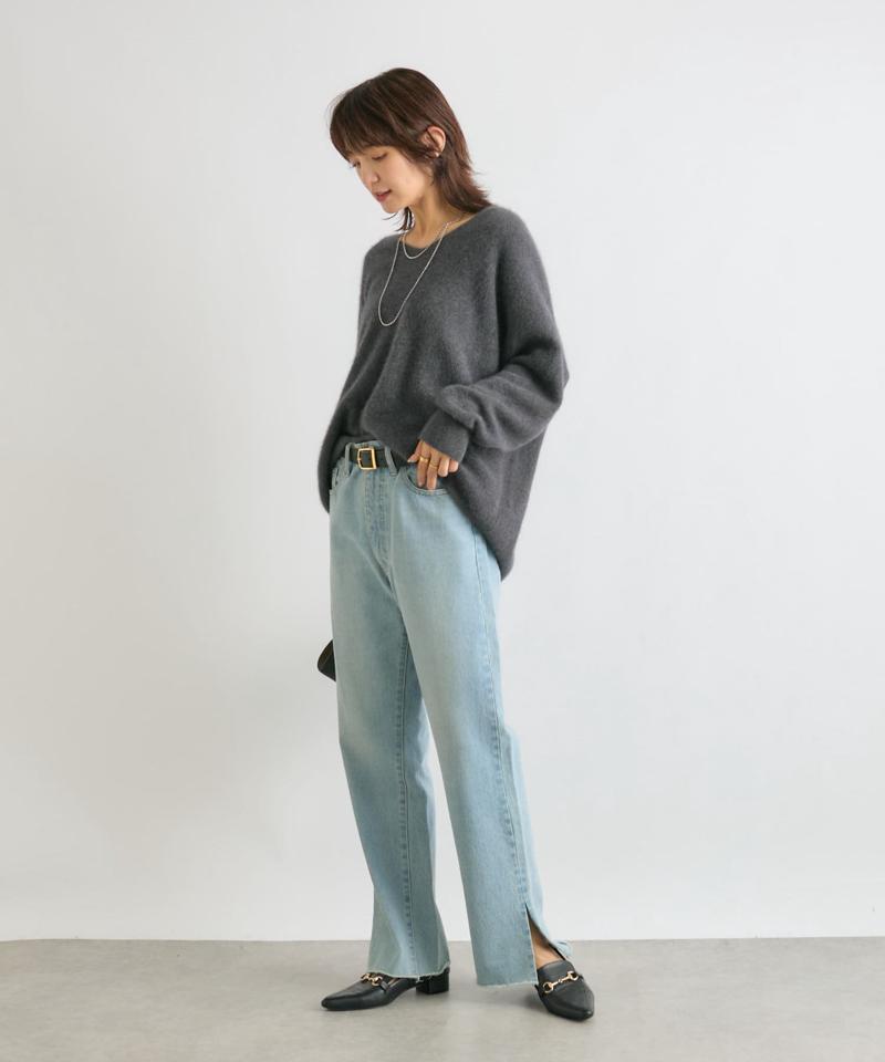 【全骨格美脚見え！】slit DENIM