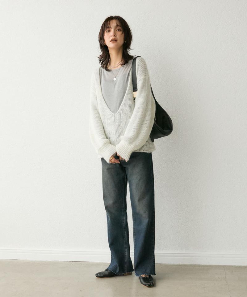 【全骨格美脚見え！】slit DENIM