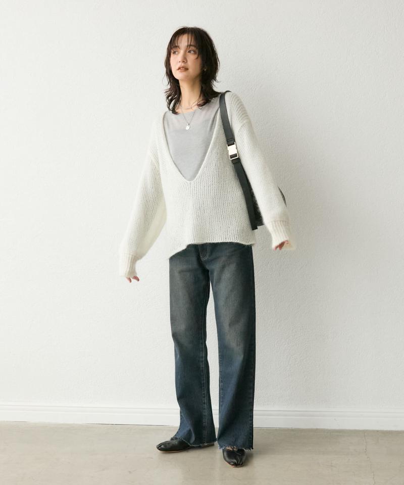 【全骨格美脚見え！】slit DENIM