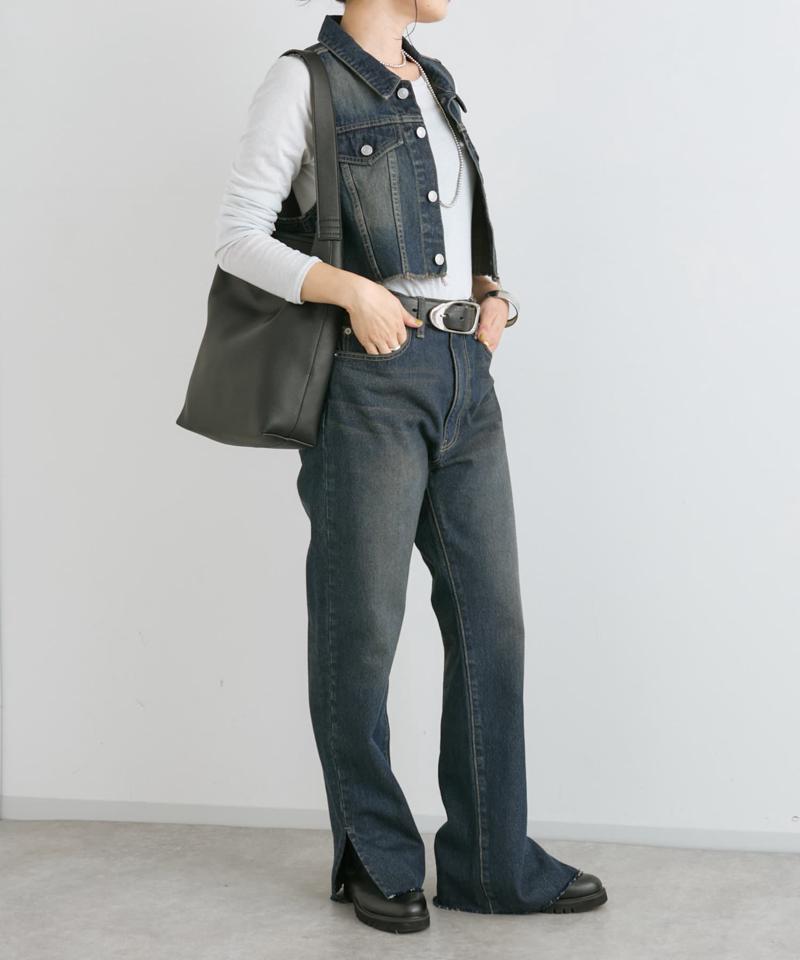 【全骨格美脚見え！】slit DENIM