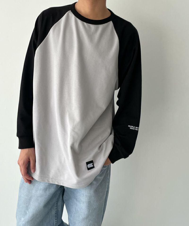 【ユニセックス】choice_cnl(チョイス)配色ラグランロングTシャツ