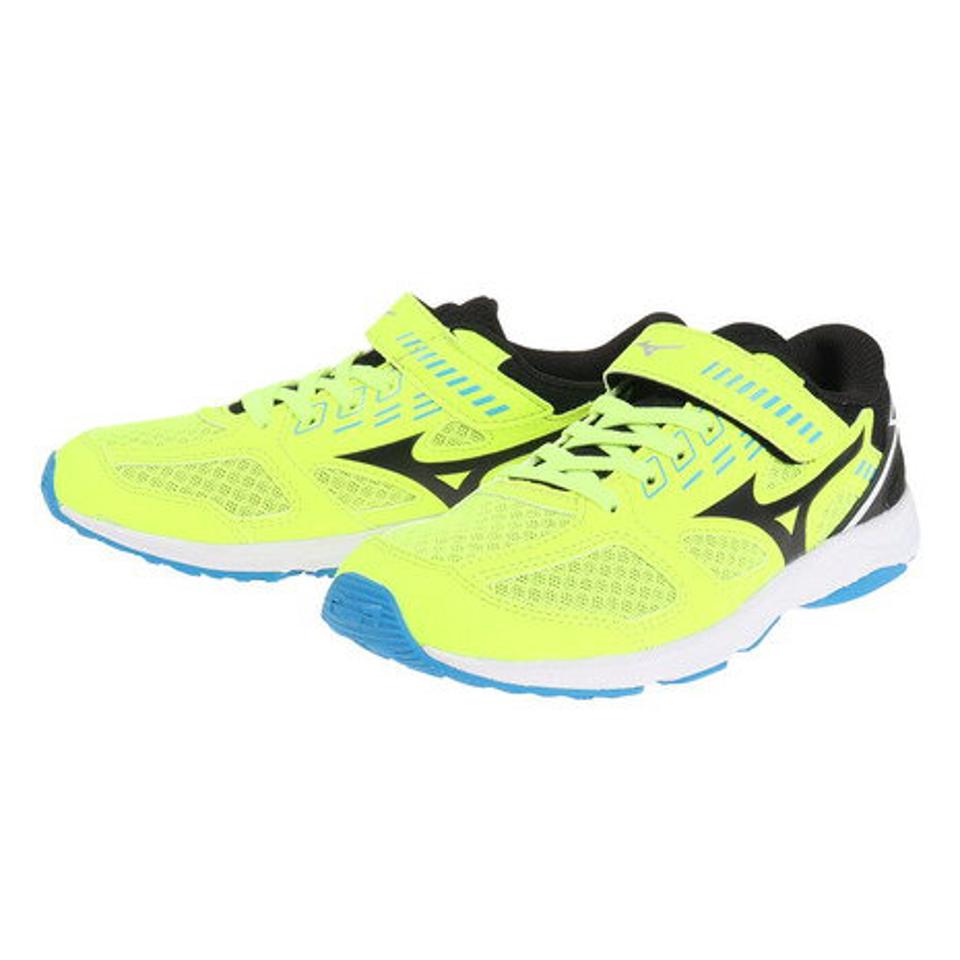 ミズノ（MIZUNO）（キッズ）ジュニア スニーカー マジックテープ イエロー ブラック K1GC224003 スピードスタッズ 3 ランニングシューズ