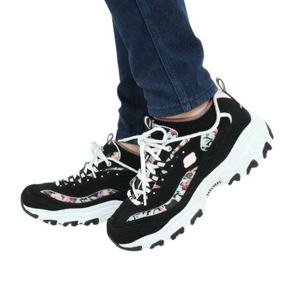 スケッチャーズ（SKECHERS）（レディース）カジュアルシューズ ディーライト ブルーミング フィールズ ブラック 149794-BKMT スニーカー タウン 通気性